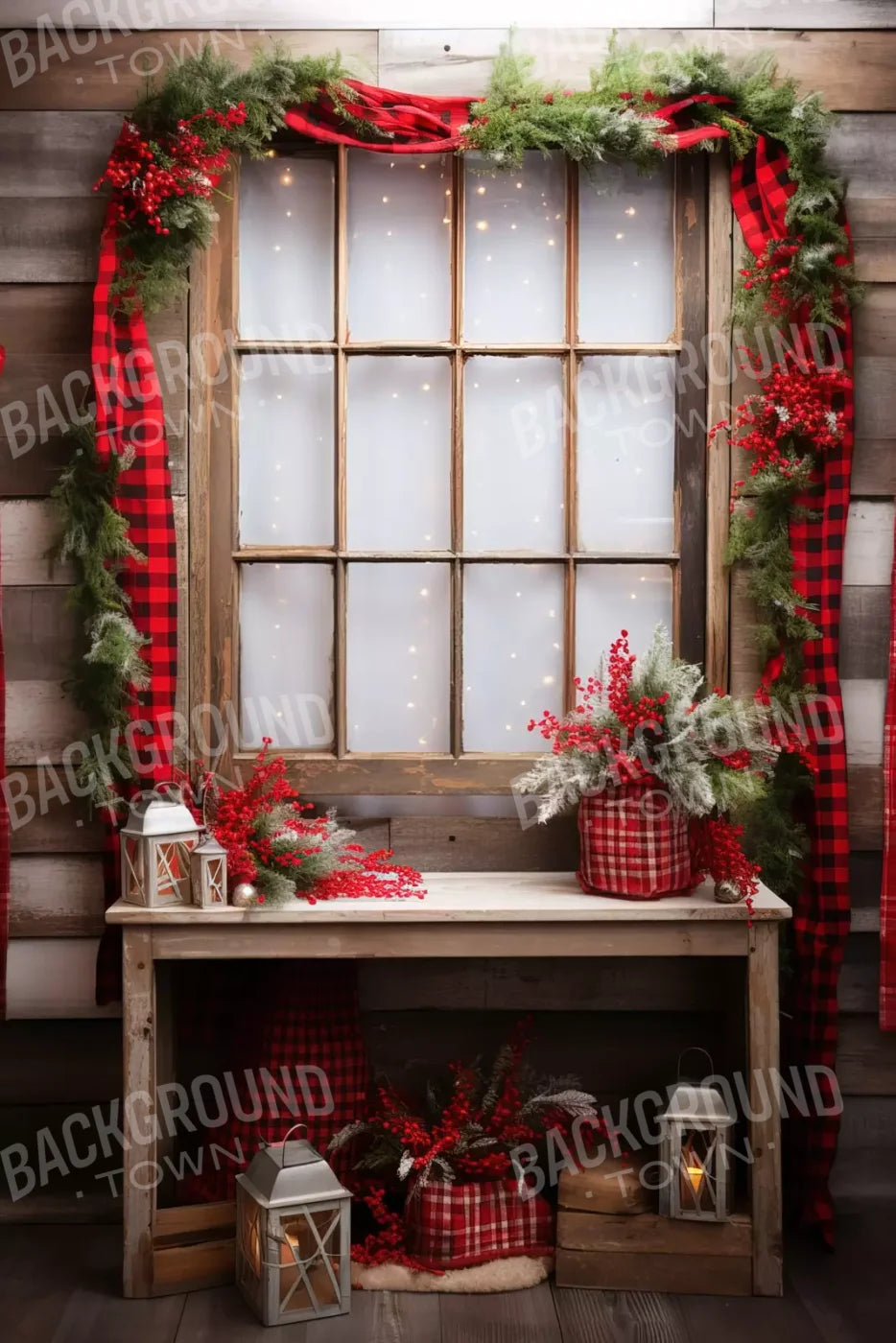 Plaid Tidings 8’X12’ Ultracloth (96 X 144 Inch) Backdrop