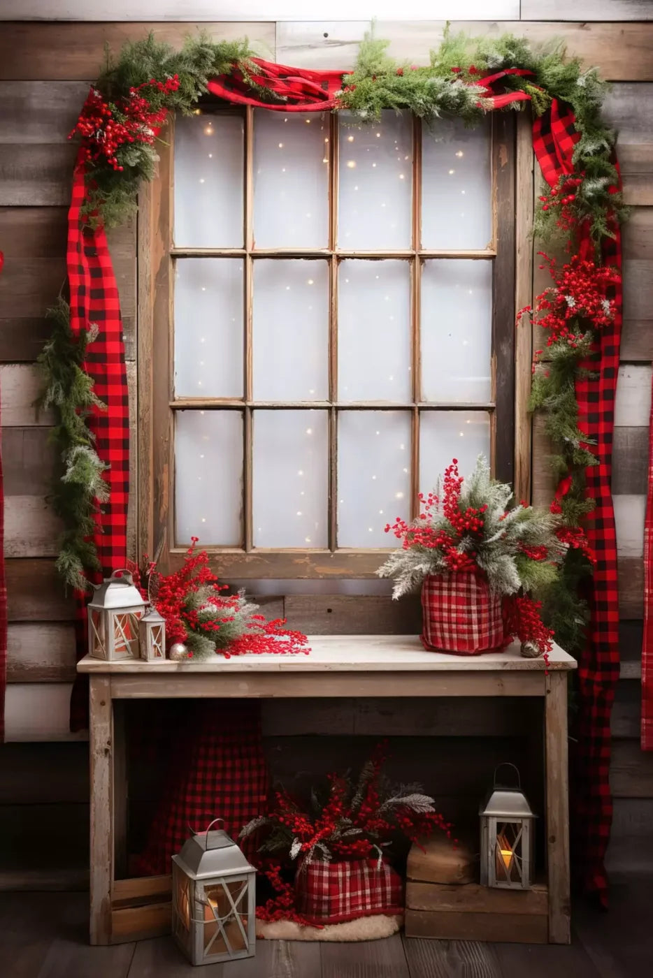 Plaid Tidings 8’X12’ Ultracloth (96 X 144 Inch) Backdrop