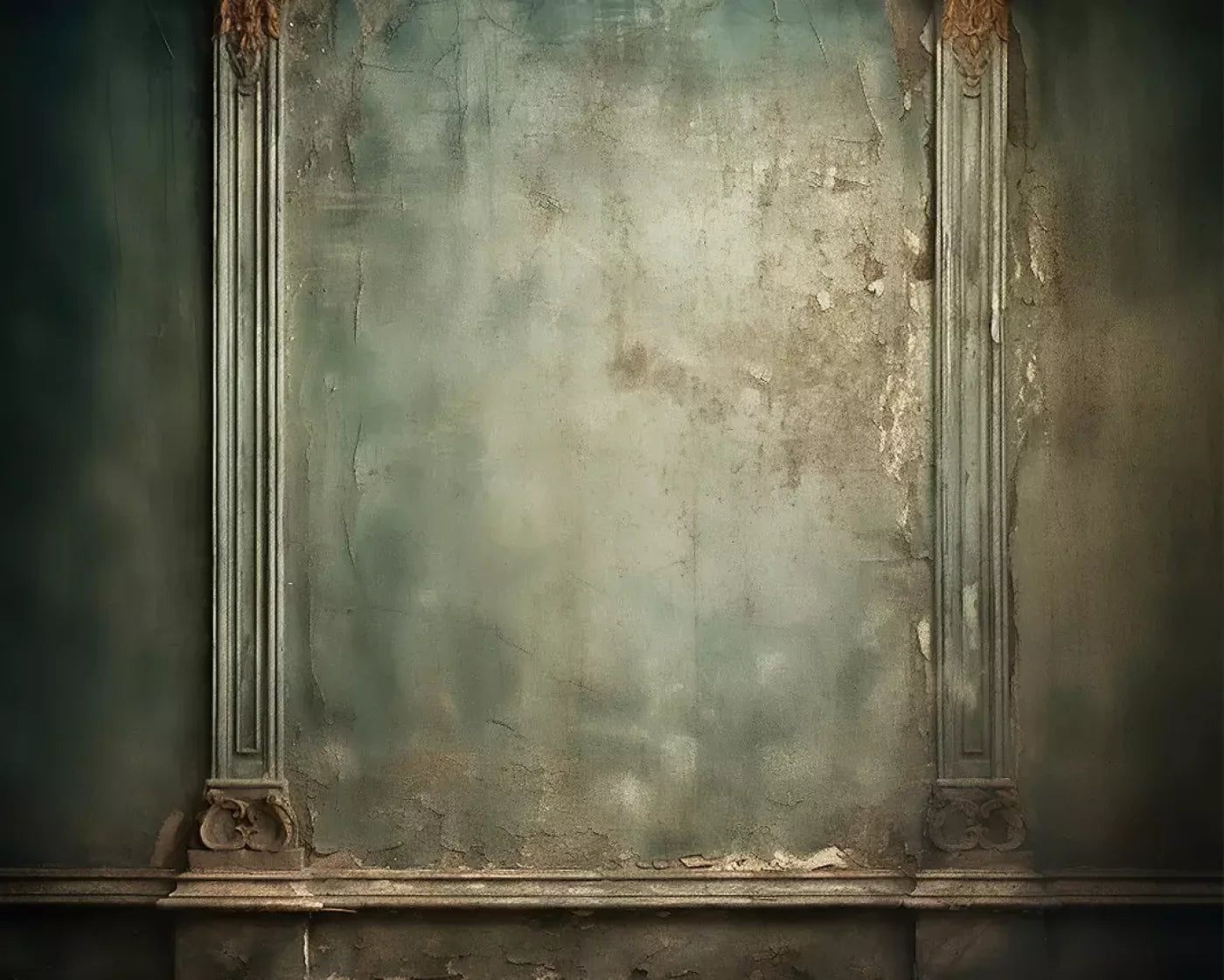 Plaster Wall Dark Victorian 10’X8’ Fleece (120 X 96 Inch) Backdrop