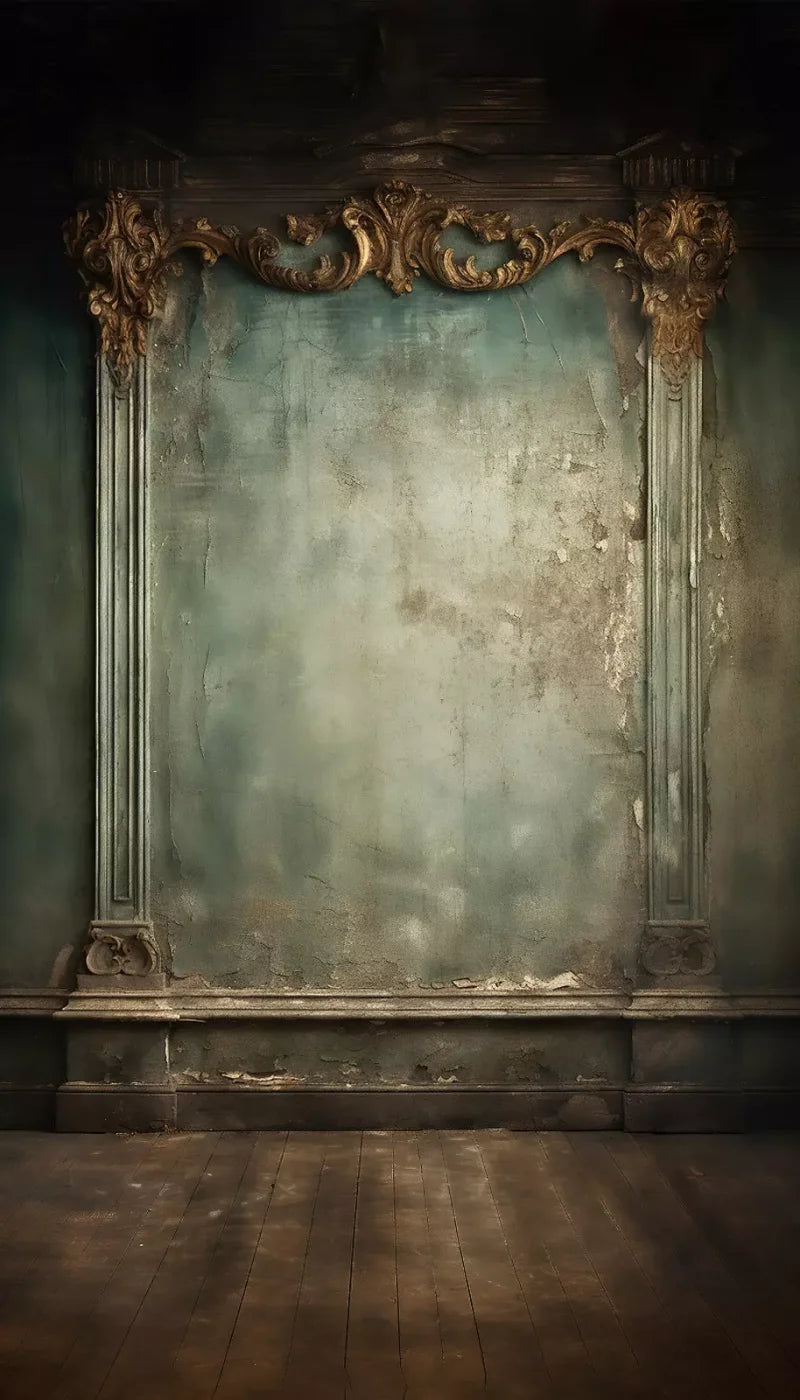 Plaster Wall Dark Victorian 8’X14’ Ultracloth (96 X 168 Inch) Backdrop