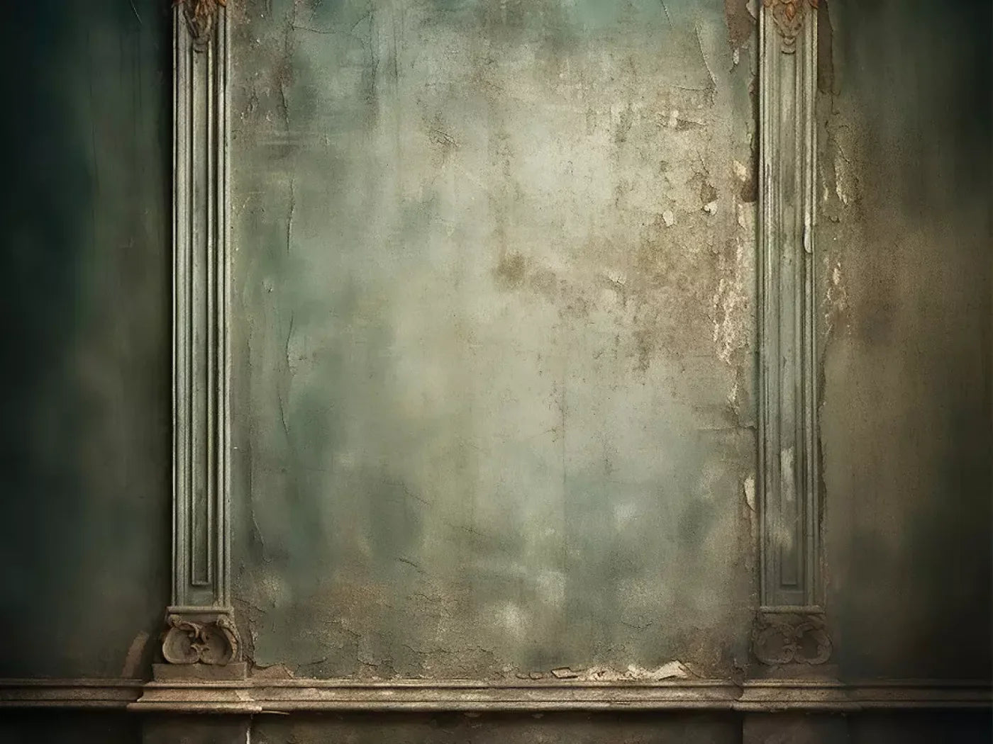 Plaster Wall Dark Victorian 8’X6’ Fleece (96 X 72 Inch) Backdrop