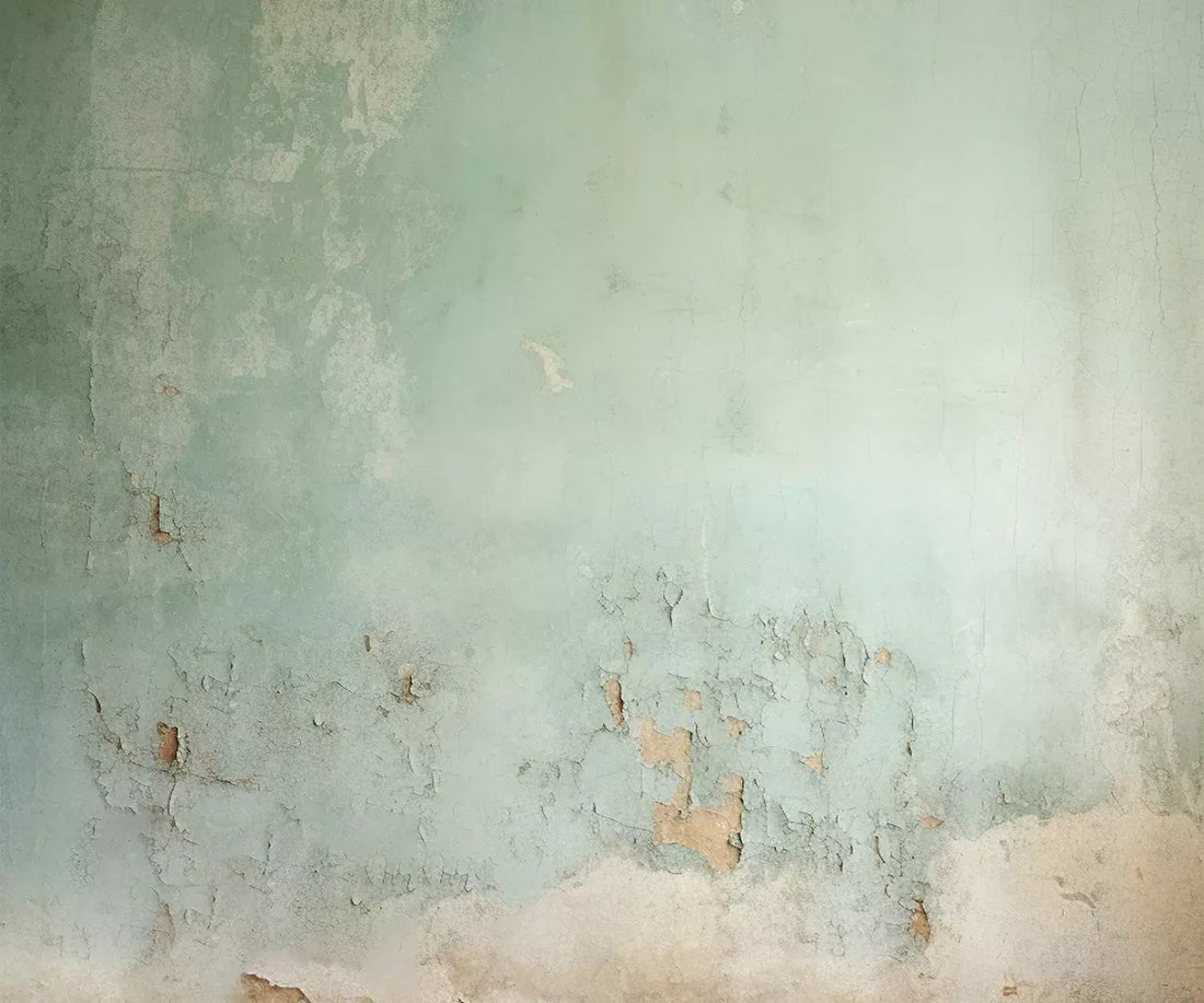 Plaster Wall Green I 5’X4’2 Fleece (60 X 50 Inch) Backdrop