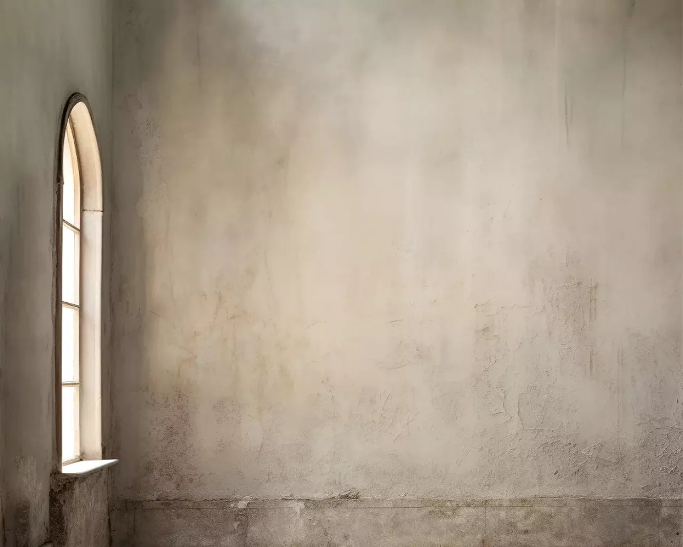 Plaster Wall White Window 10’X8’ Fleece (120 X 96 Inch) Backdrop