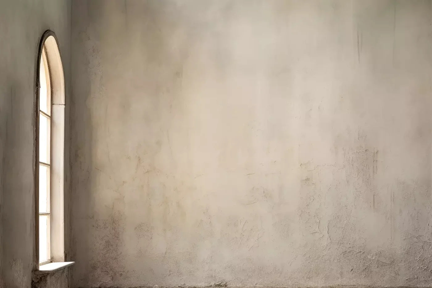 Plaster Wall White Window 12’X8’ Ultracloth (144 X 96 Inch) Backdrop