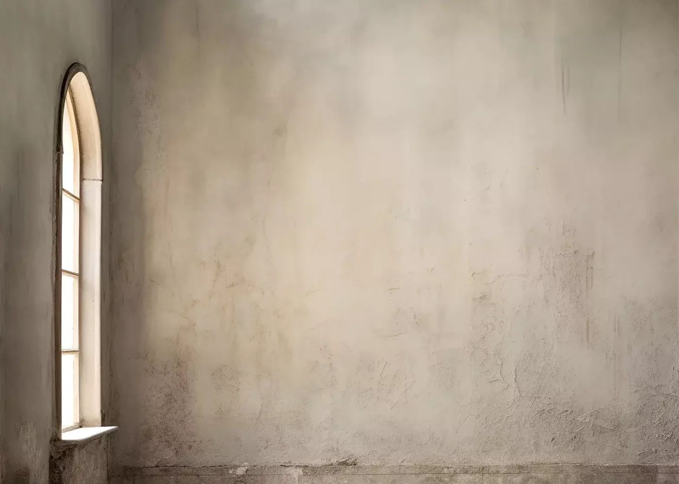 Plaster Wall White Window 7’X5’ Ultracloth (84 X 60 Inch) Backdrop