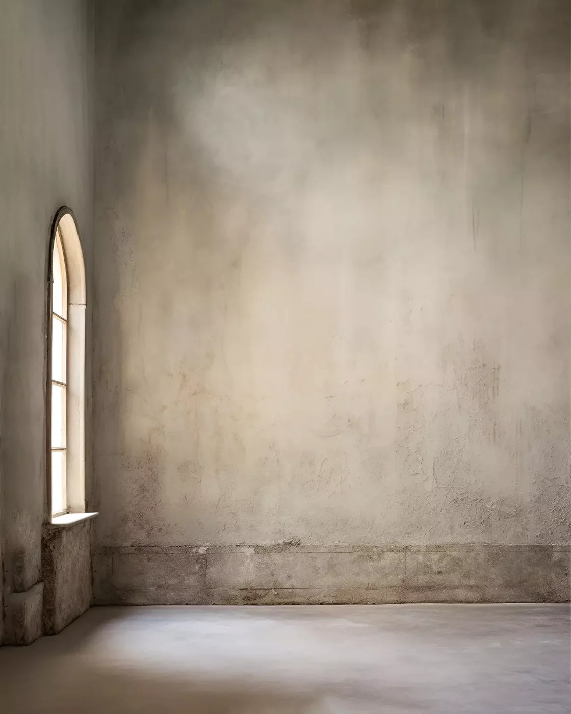 Plaster Wall White Window 8’X10’ Fleece (96 X 120 Inch) Backdrop