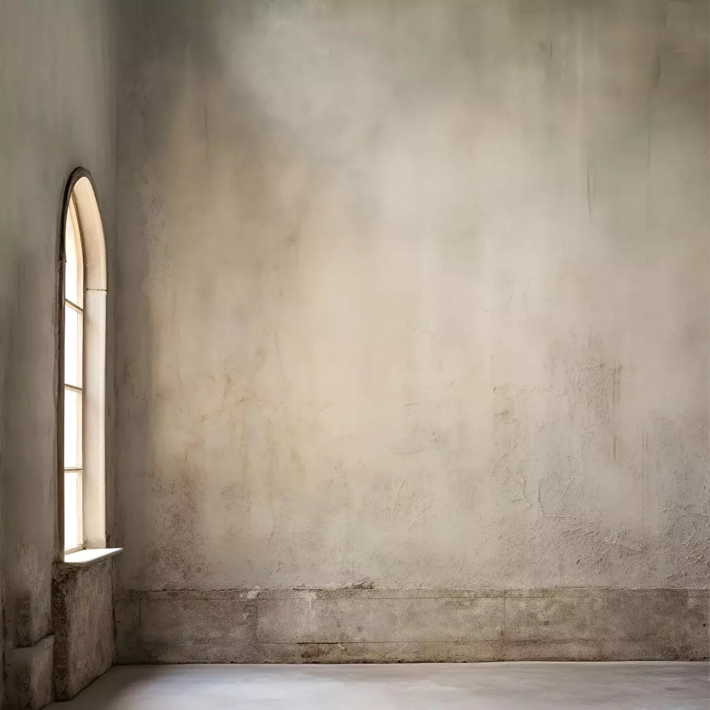 Plaster Wall White Window 8’X8’ Fleece (96 X Inch) Backdrop