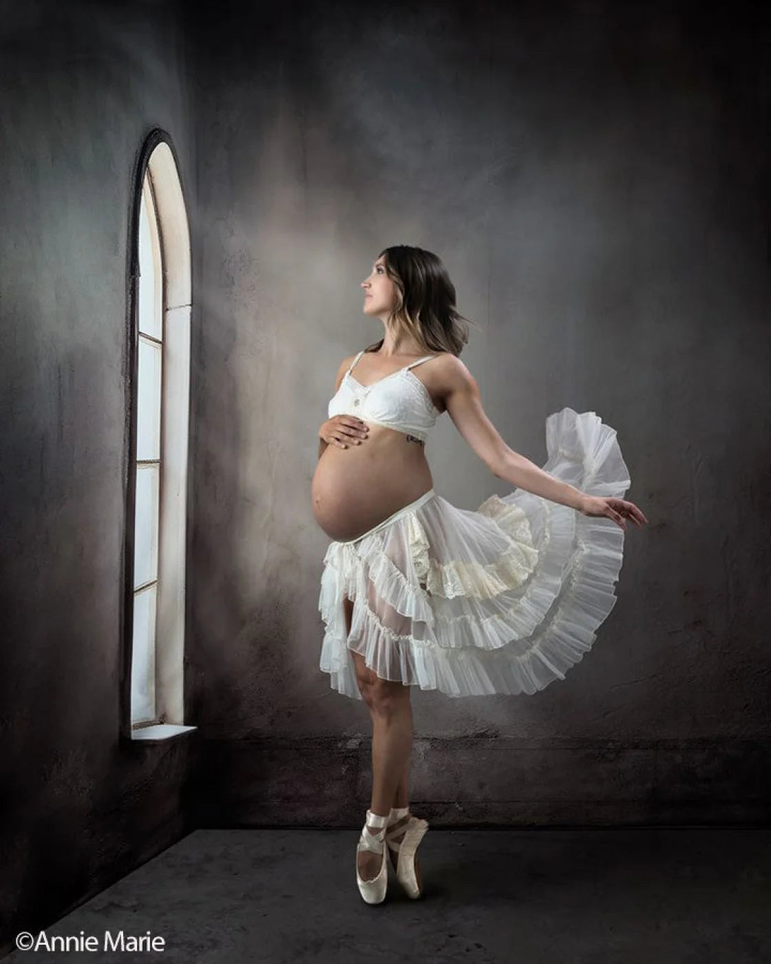 Plaster Wall White Window Backdrop