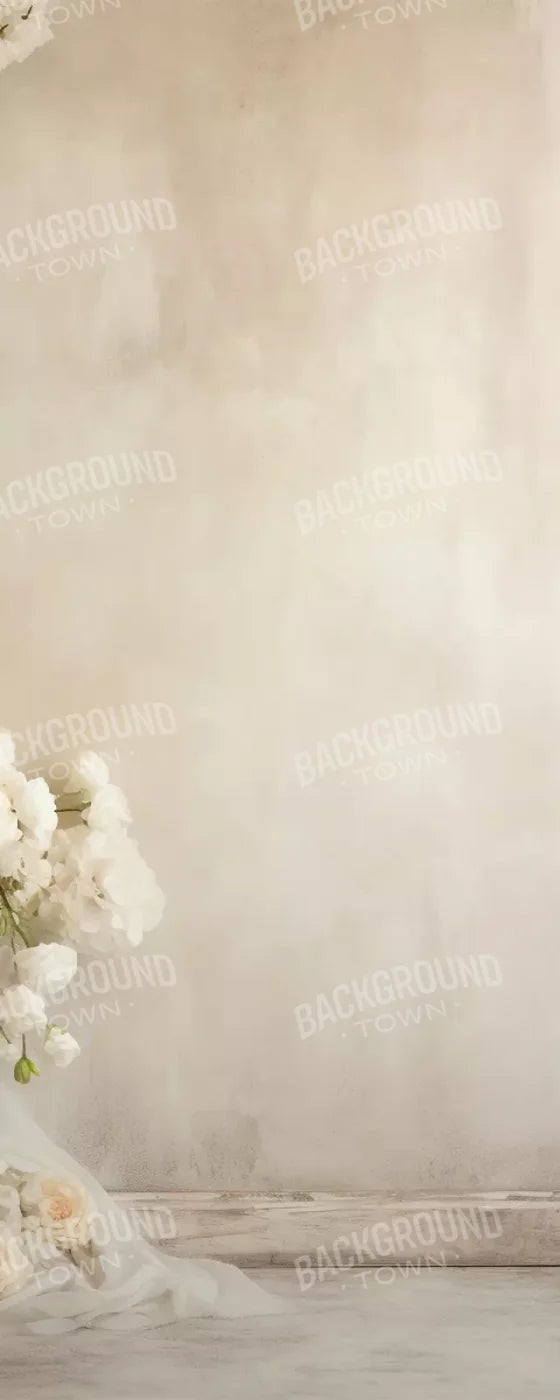 Plaster Wall With Florals 8’X20’ Ultracloth (96 X 240 Inch) Backdrop