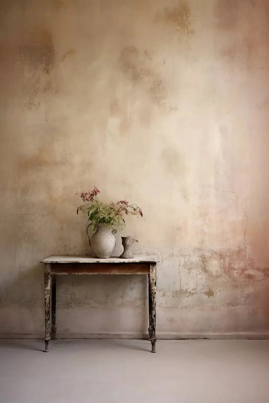 Plaster Wall With Table I 5X8 Ultracloth ( 60 X 96 Inch ) Backdrop