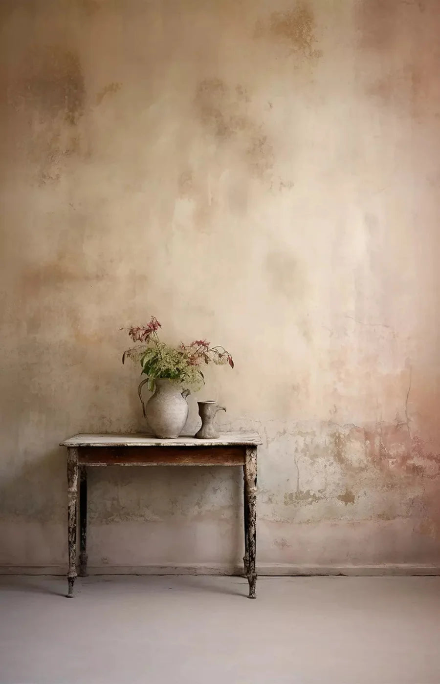 Plaster Wall With Table I 8X12 Ultracloth ( 96 X 144 Inch ) Backdrop