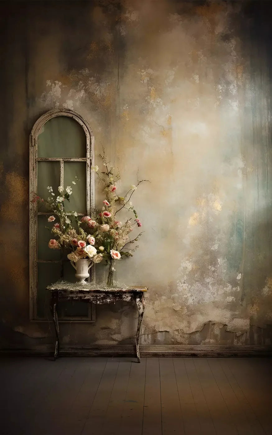 Plaster Wall With Table Ii 10’X16’ Ultracloth (120 X 192 Inch) Backdrop