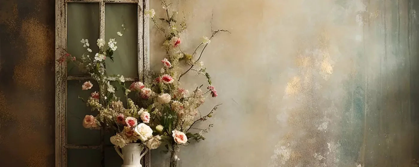 Plaster Wall With Table Ii 20’X8’ Ultracloth (240 X 96 Inch) Backdrop