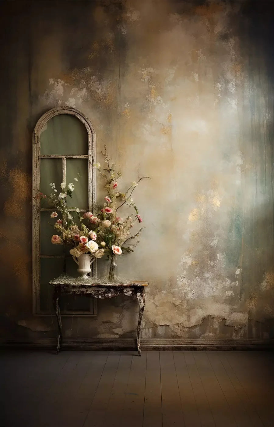 Plaster Wall With Table Ii 9’X14’ Ultracloth (108 X 168 Inch) Backdrop