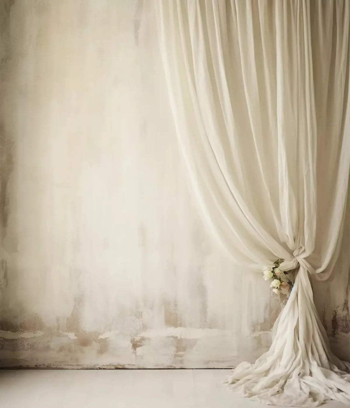 Plaster Wall With Curtain Ii 10X12 Ultracloth ( 120 X 144 Inch ) Backdrop
