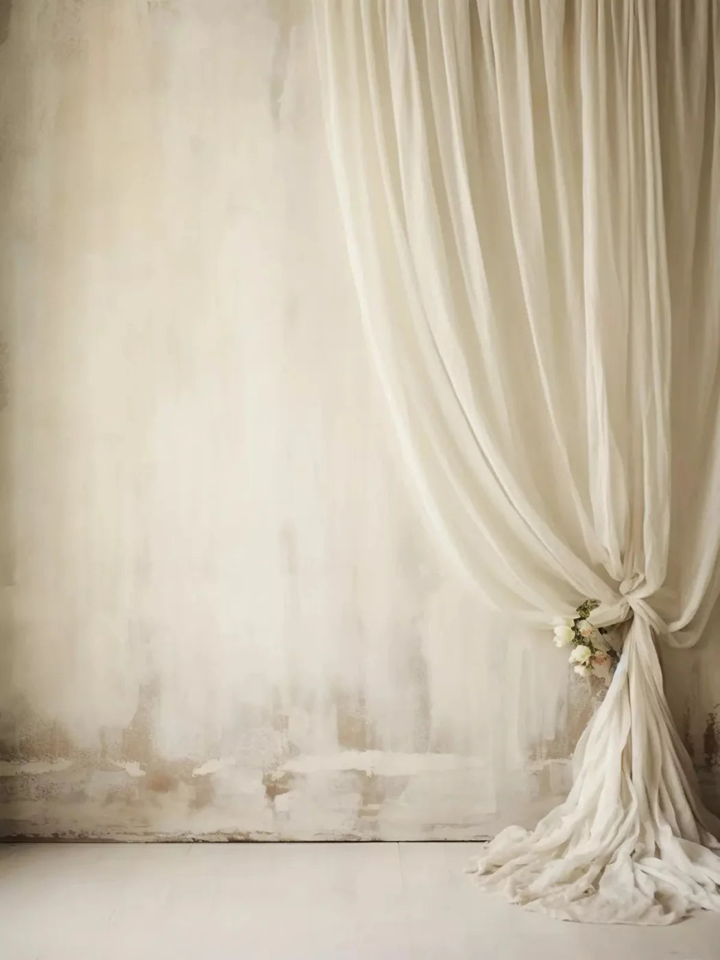 Plaster Wall With Curtain Ii 5X7 Ultracloth ( 60 X 84 Inch ) Backdrop