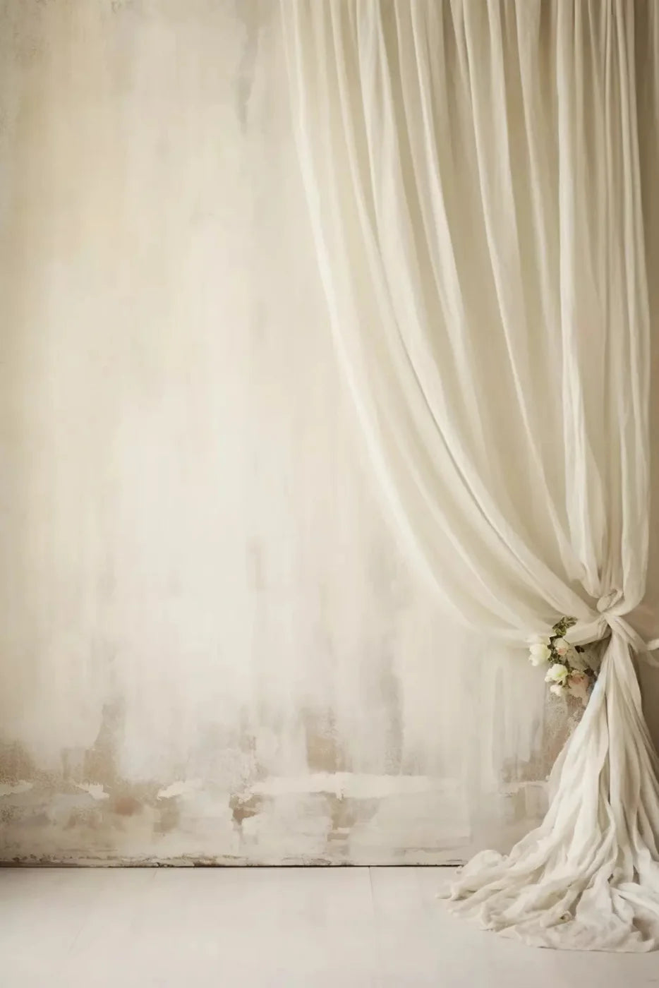 Plaster Wall With Curtain Ii 5X8 Ultracloth ( 60 X 96 Inch ) Backdrop