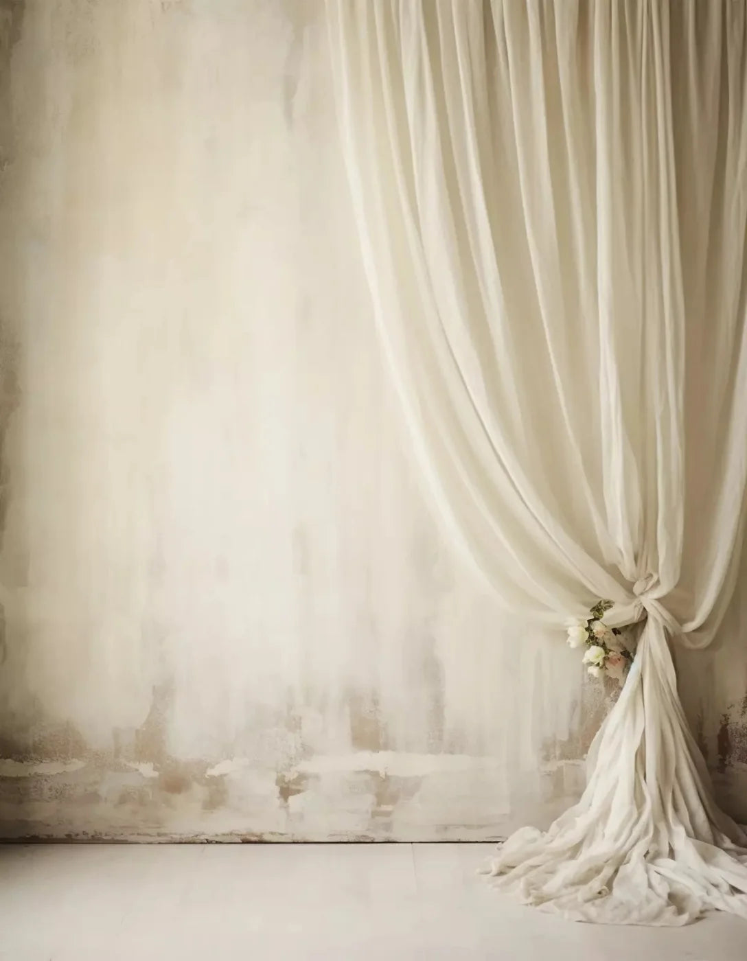 Plaster Wall With Curtain Ii 6X8 Fleece ( 72 X 96 Inch ) Backdrop