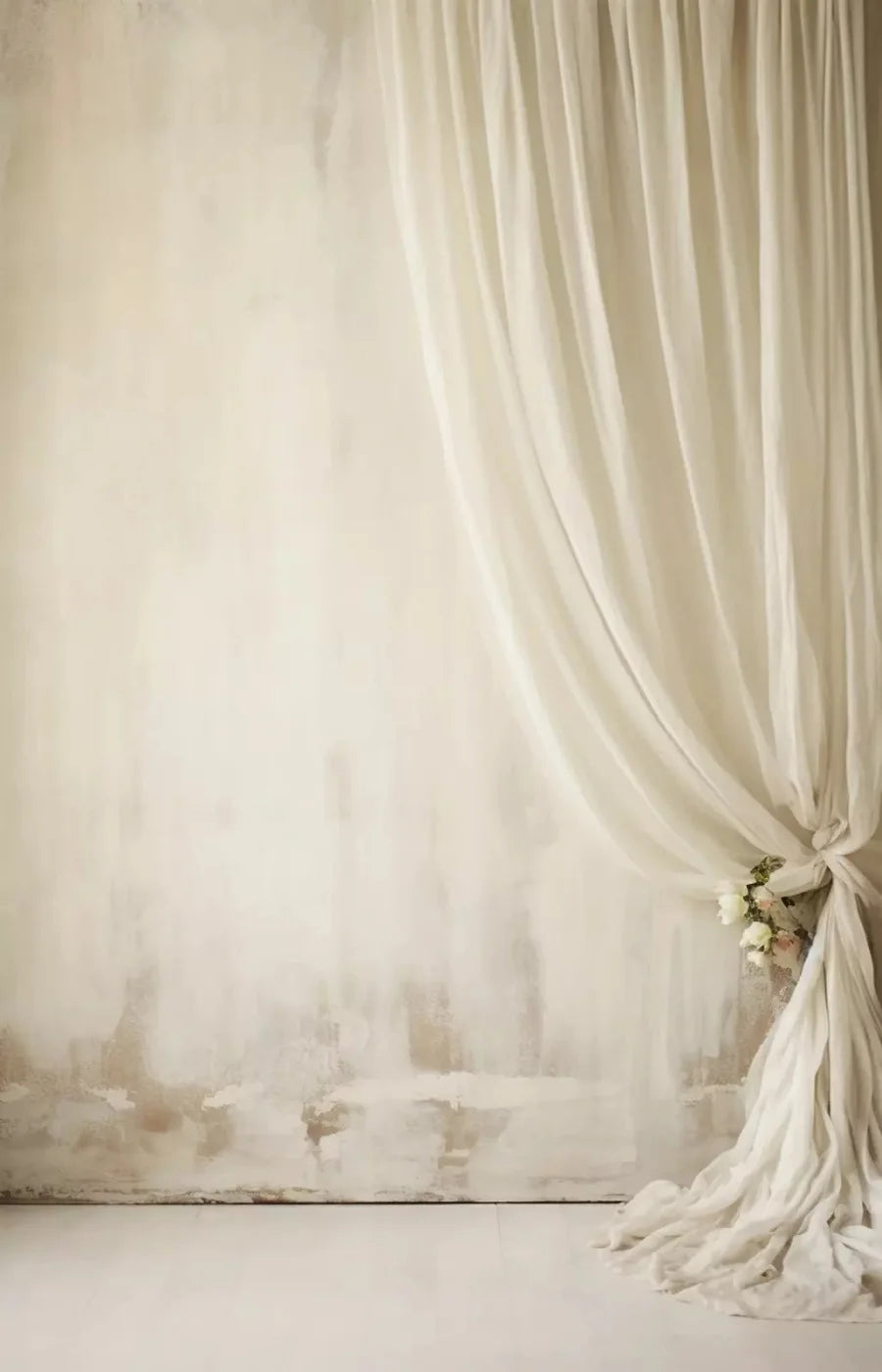 Plaster Wall With Curtain Ii 8X12 Ultracloth ( 96 X 144 Inch ) Backdrop