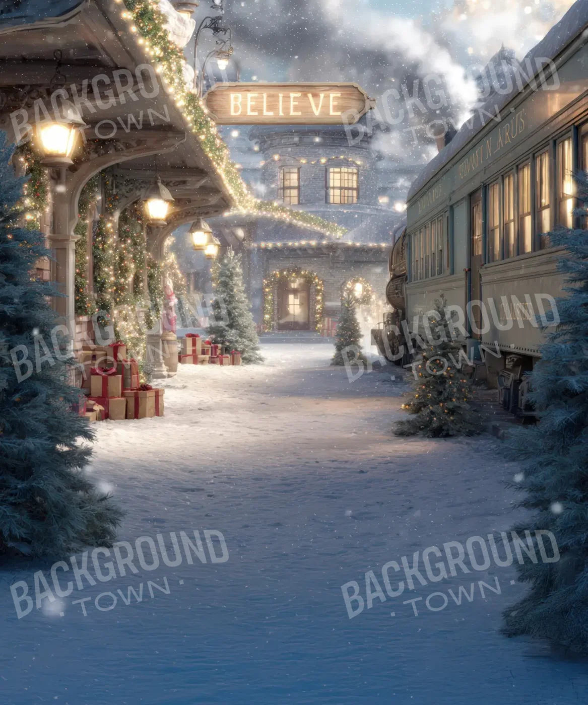 Polar Express 10’x12’ UltraCloth (120 x 144 inch) Backdrop