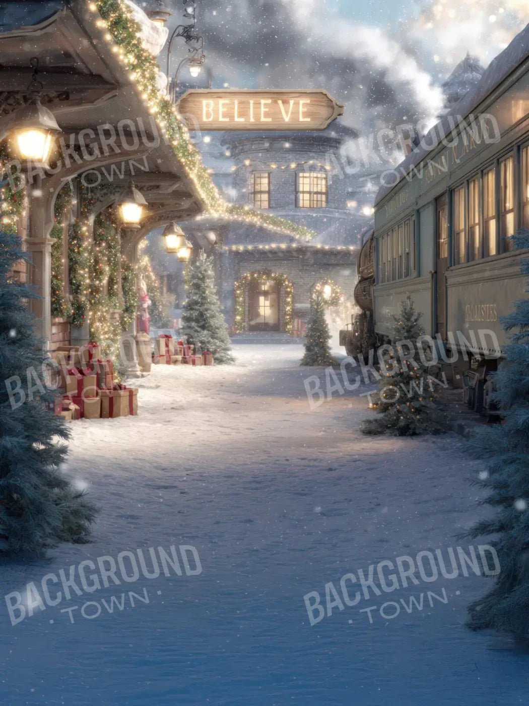 Polar Express 6’x8’ Fleece (72 x 96 inch) Backdrop