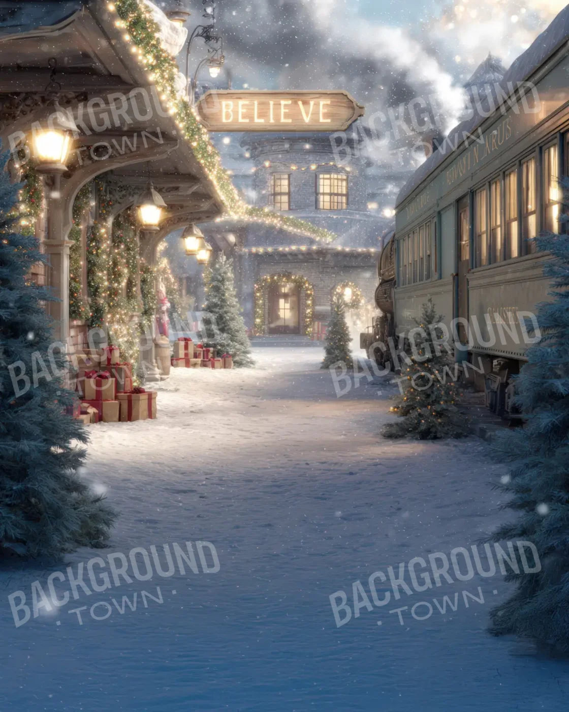 Polar Express 8’x10’ Fleece (96 x 120 inch) Backdrop