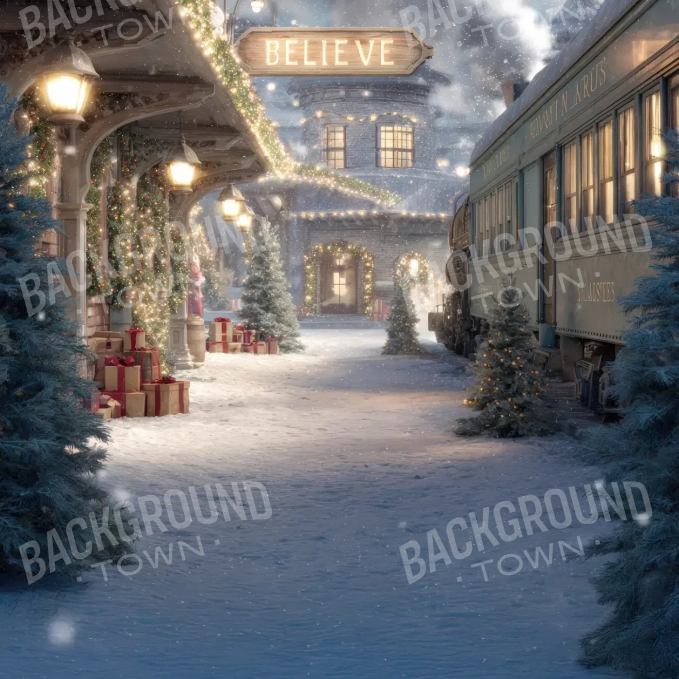 Polar Express 8’x8’ Fleece (96 x 96 inch) Backdrop