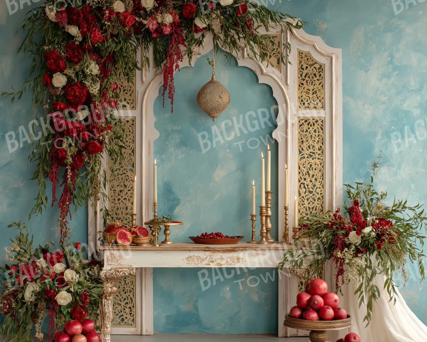Pomegranate Court 10’x8’ Fleece (120 x 96 inch) Backdrop