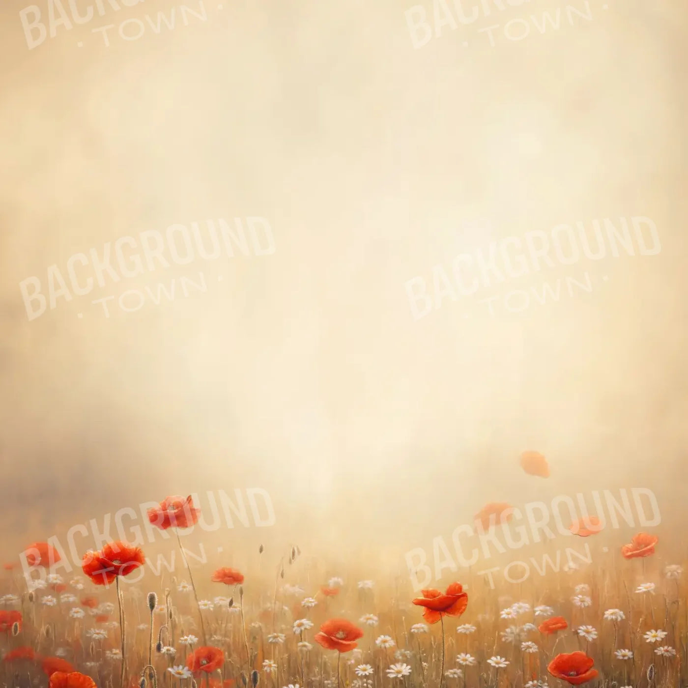 Poppy Field 8’x8’ Fleece (96 x 96 inch) Backdrop