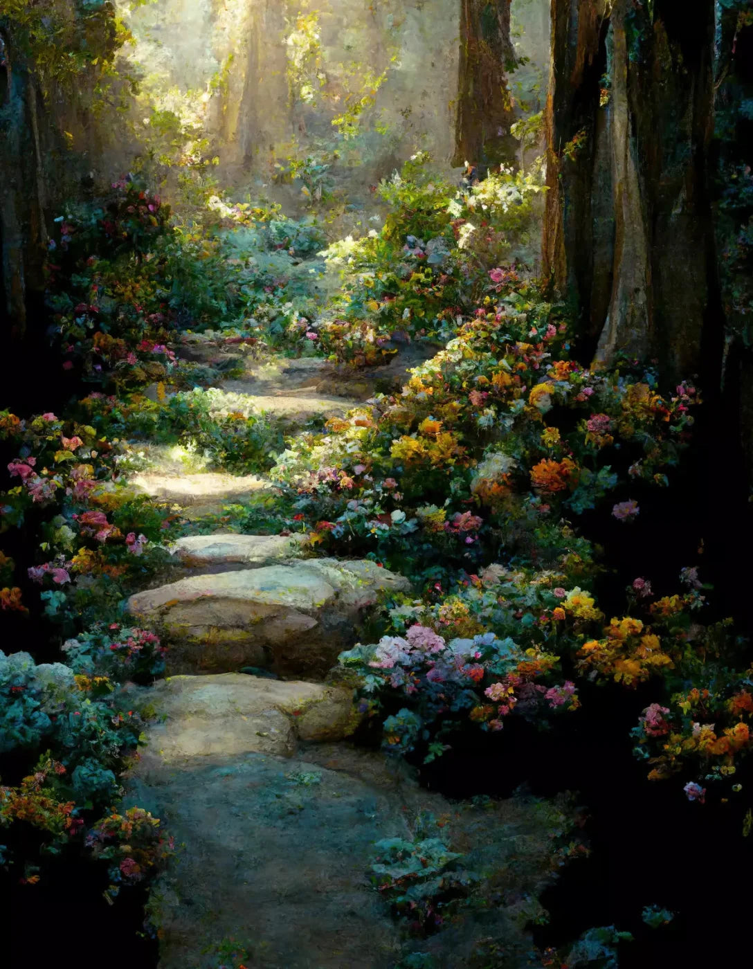 Pretty Path 6X8 Fleece ( 72 X 96 Inch ) Backdrop