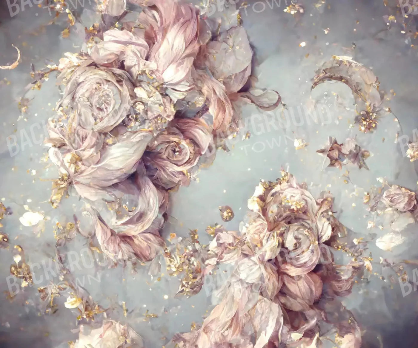 Gray Floral Backdrop for Photography
