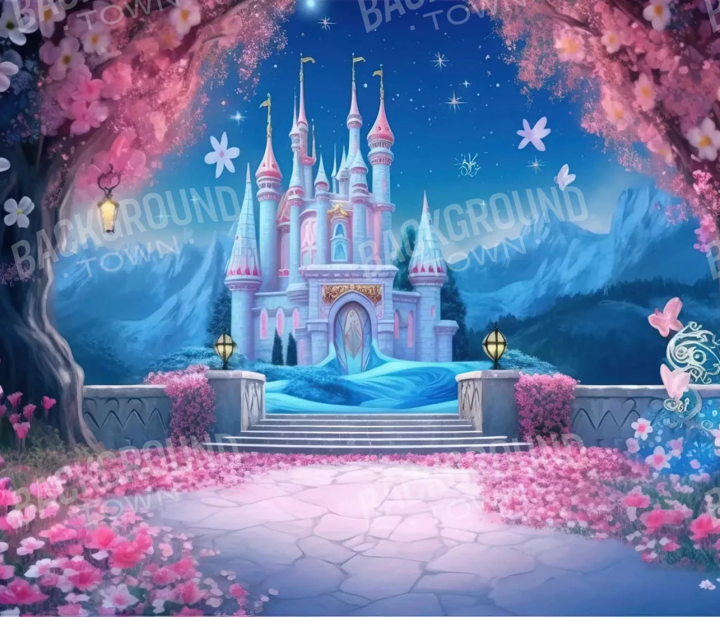 Princess Fantasy Castle 12X10 Ultracloth ( 144 X 120 Inch ) Backdrop
