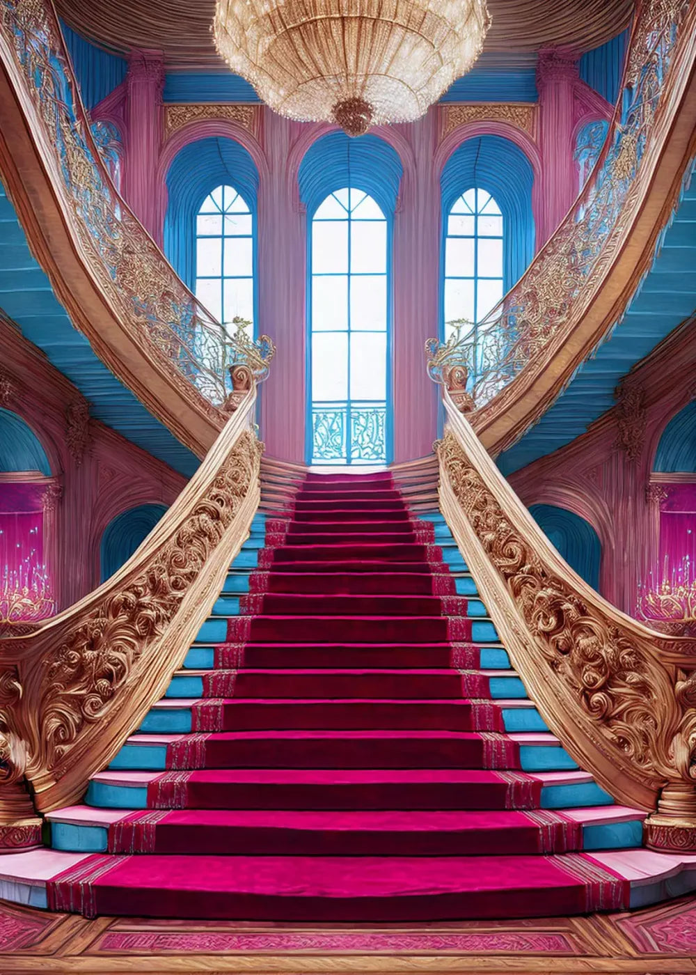 Princess Staircase 5’X7’ Ultracloth (60 X 84 Inch) Backdrop