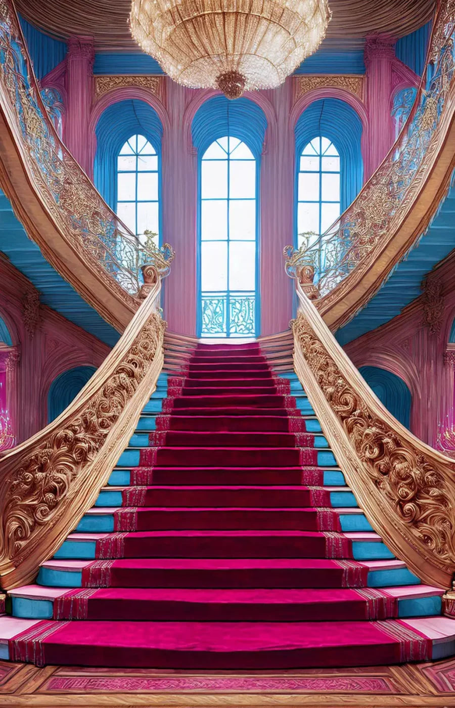 Princess Staircase 9’X14’ Ultracloth (108 X 168 Inch) Backdrop