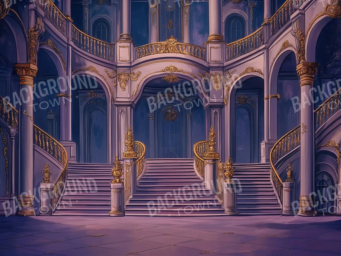 Princess Stairs 6’8x5’ Fleece (80 x 60 inch) Backdrop