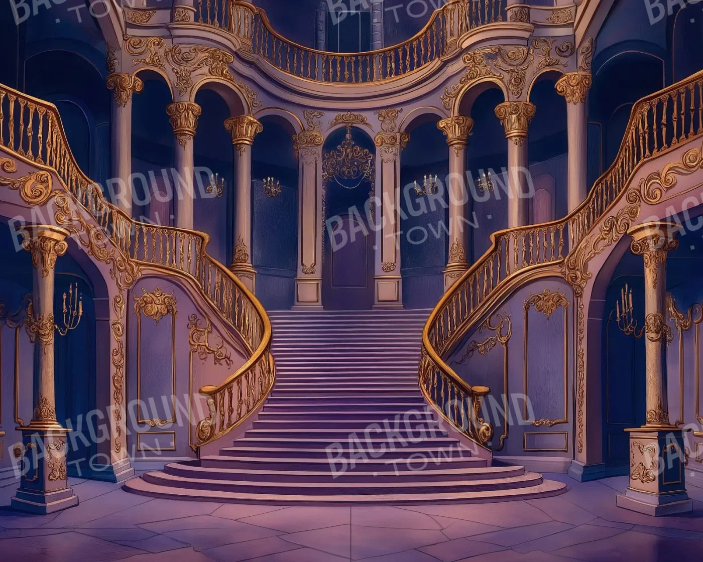 Princess Stairs II 10’x8’ Fleece (120 x 96 inch) Backdrop