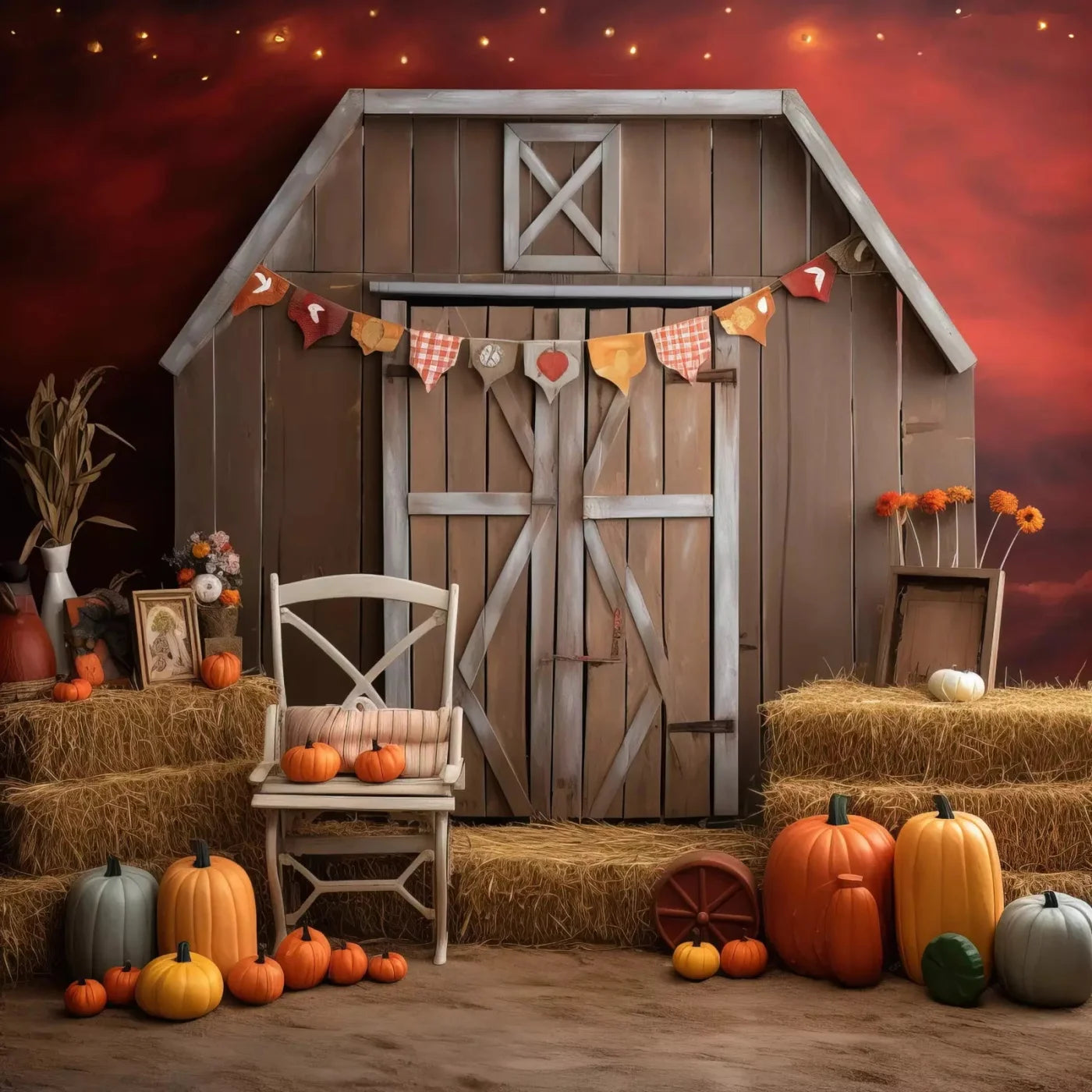 Pumpkin Barn 10X10 Ultracloth ( 120 X Inch ) Backdrop