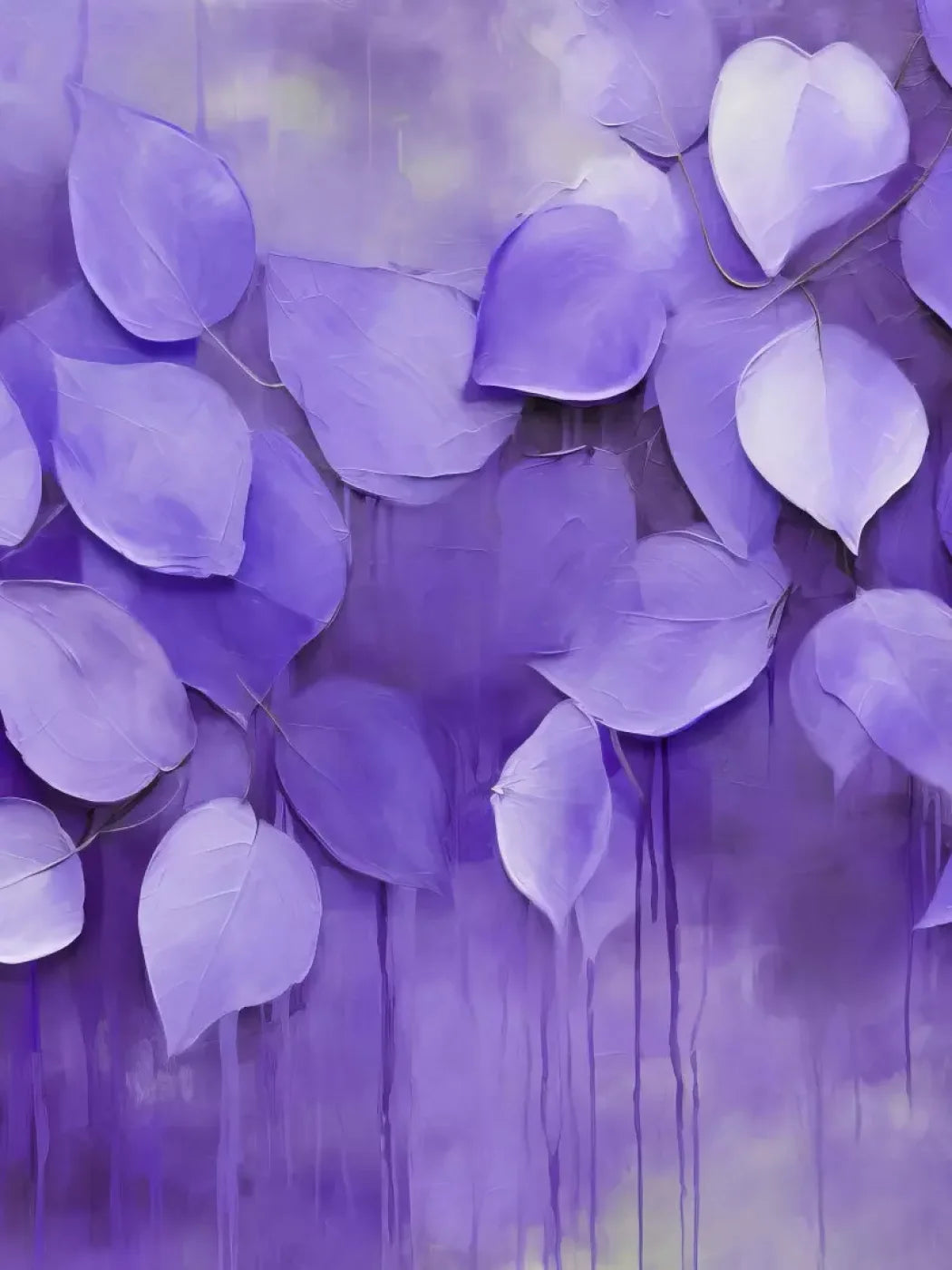 Purple Leaves 5’X6’8 Fleece (60 X 80 Inch) Backdrop