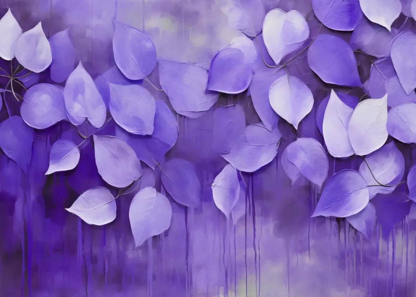 Purple Leaves 7’X5’ Ultracloth (84 X 60 Inch) Backdrop
