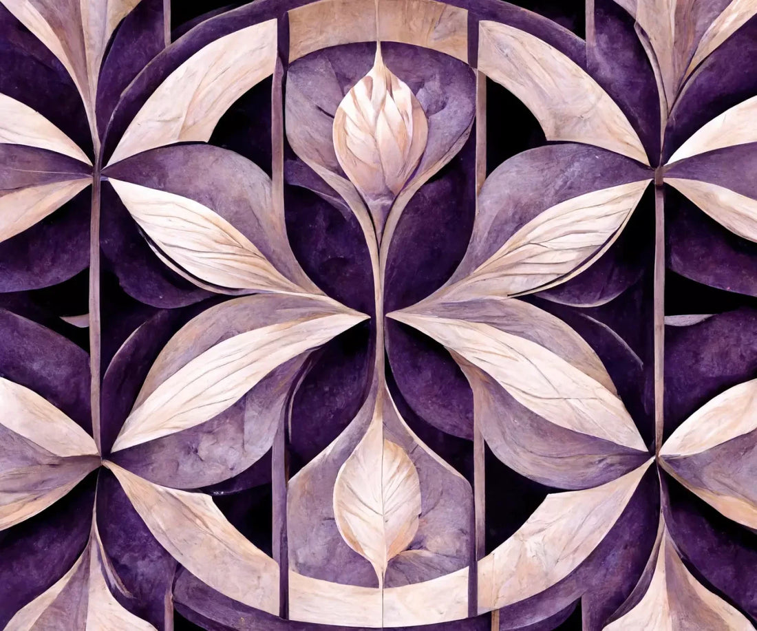 Purple Mediterranean Pattern 5’X4’2 Fleece (60 X 50 Inch) Backdrop