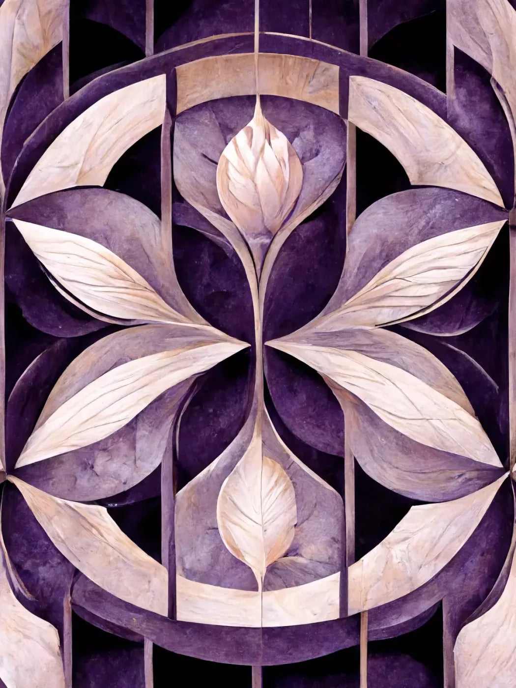 Purple Mediterranean Pattern 6’X8’ Fleece (72 X 96 Inch) Backdrop