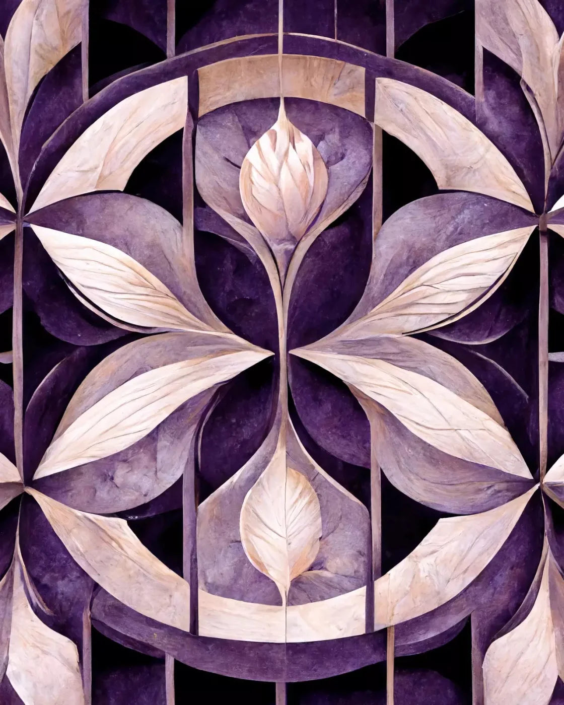 Purple Mediterranean Pattern 8’X10’ Fleece (96 X 120 Inch) Backdrop