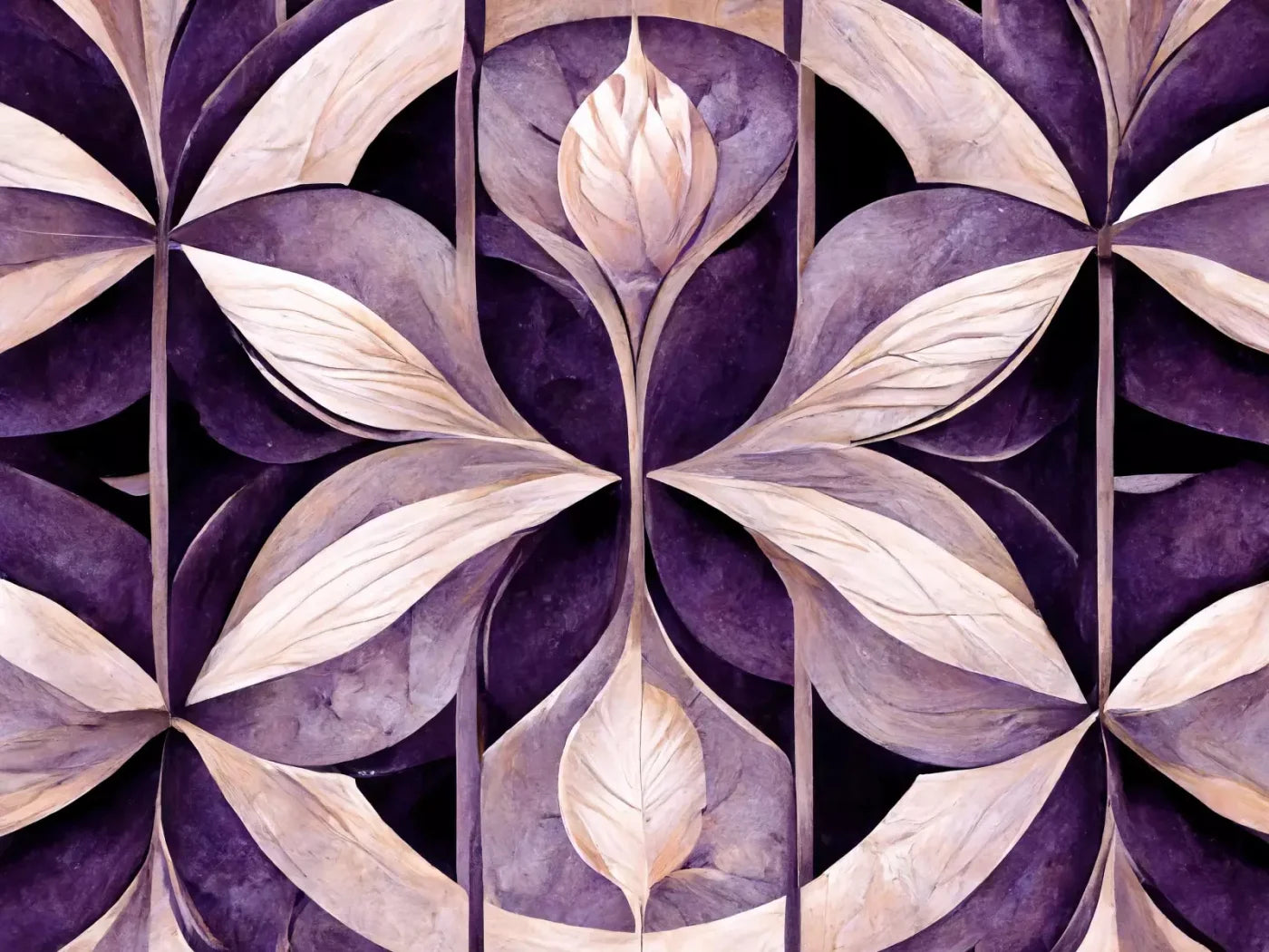Purple Mediterranean Pattern 8’X6’ Fleece (96 X 72 Inch) Backdrop