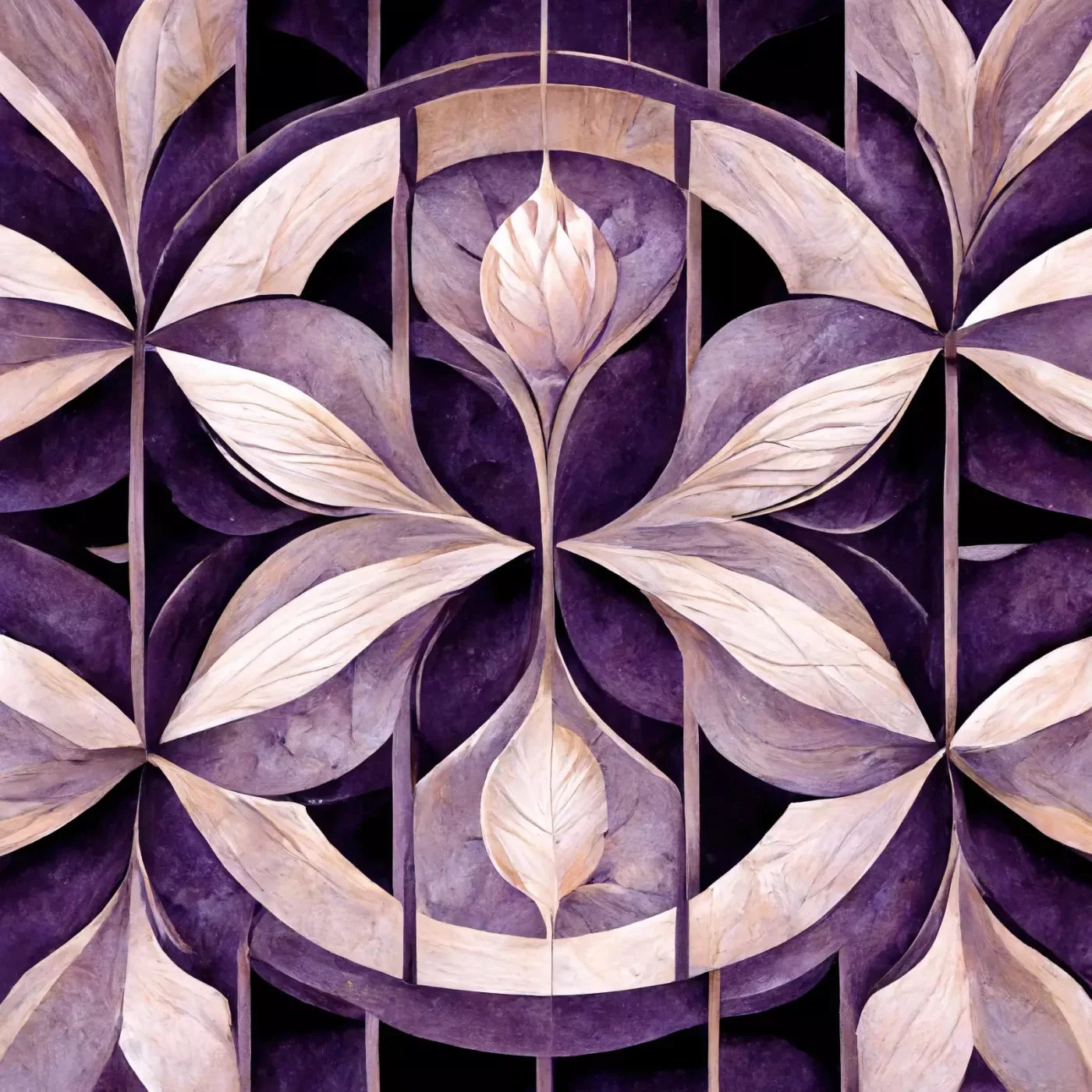 Purple Mediterranean Pattern 8’X8’ Fleece (96 X Inch) Backdrop