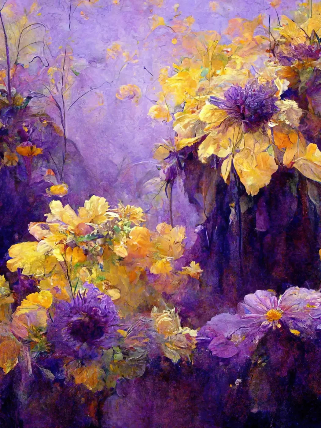 Purple Posy 6’X8’ Fleece (72 X 96 Inch) Backdrop