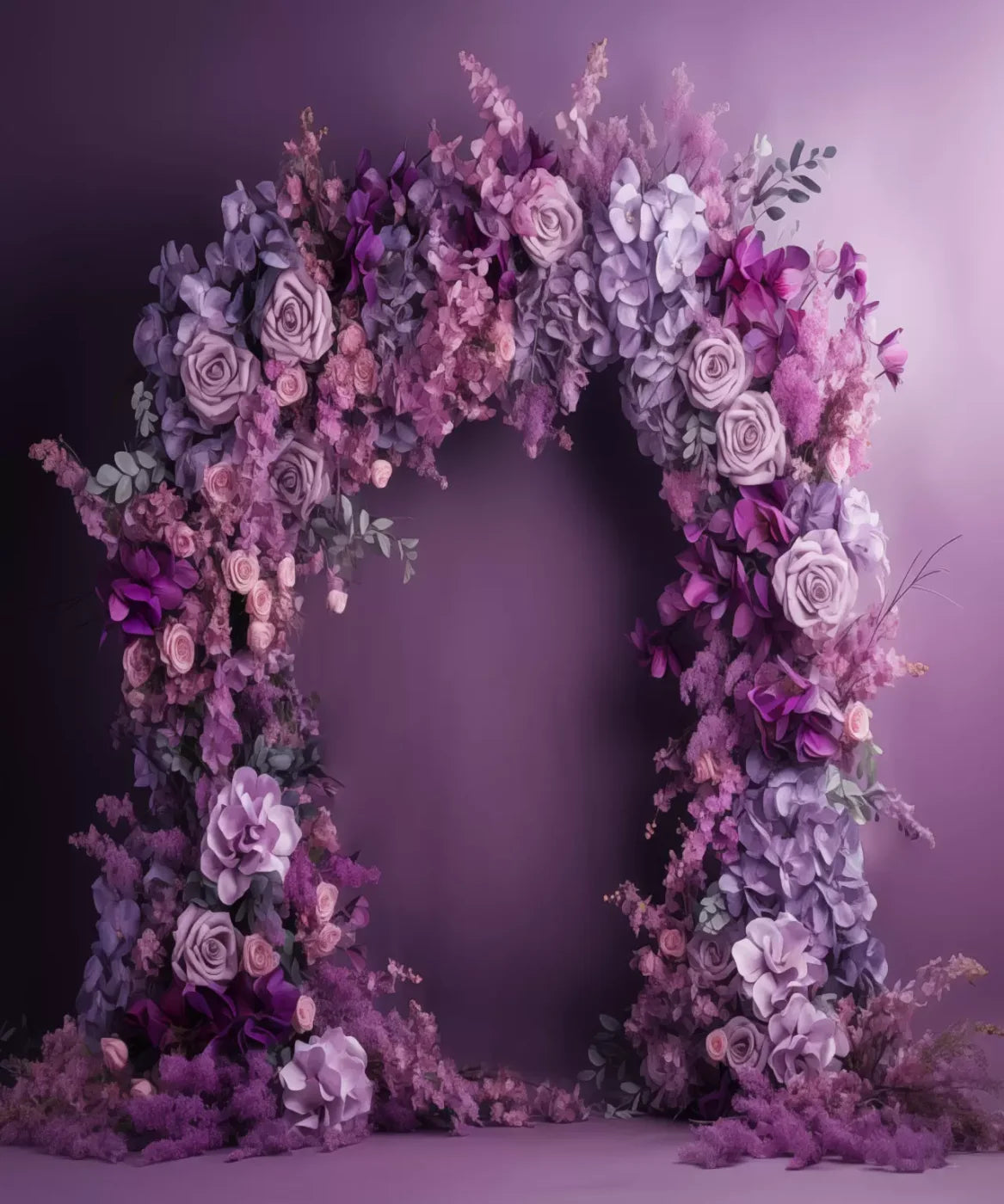 Purple Studio Floral Arch 10’X12’ Ultracloth (120 X 144 Inch) Backdrop
