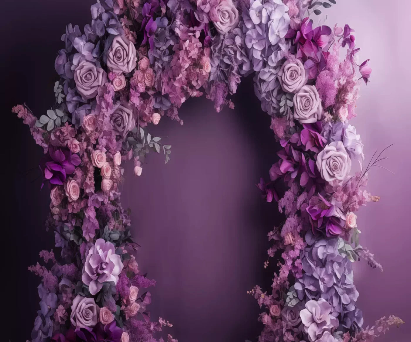 Purple Studio Floral Arch 12’X10’ Ultracloth (144 X 120 Inch) Backdrop