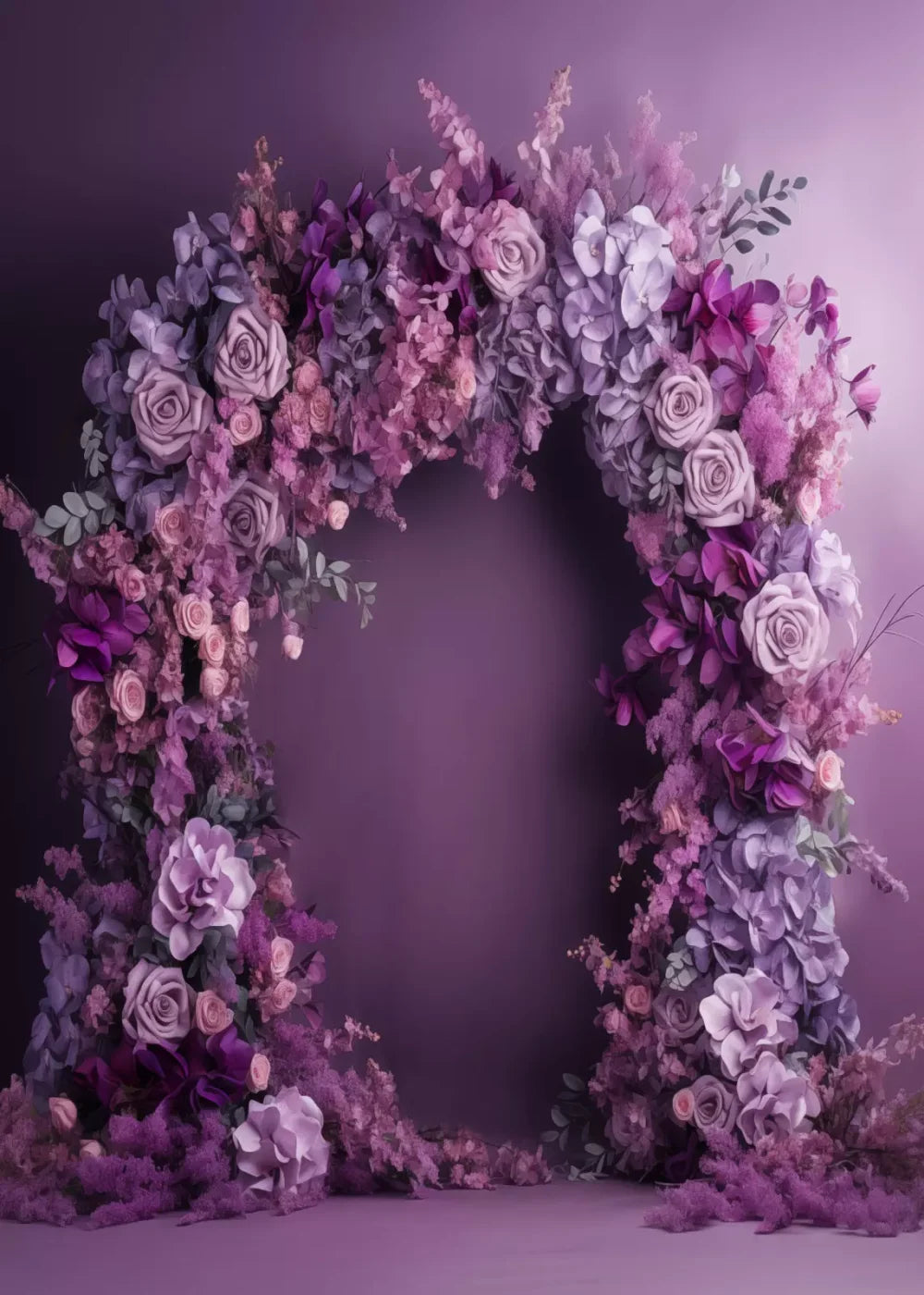Purple Studio Floral Arch 5’X7’ Ultracloth (60 X 84 Inch) Backdrop