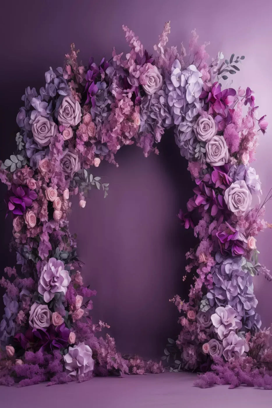 Purple Studio Floral Arch 8’X12’ Ultracloth (96 X 144 Inch) Backdrop