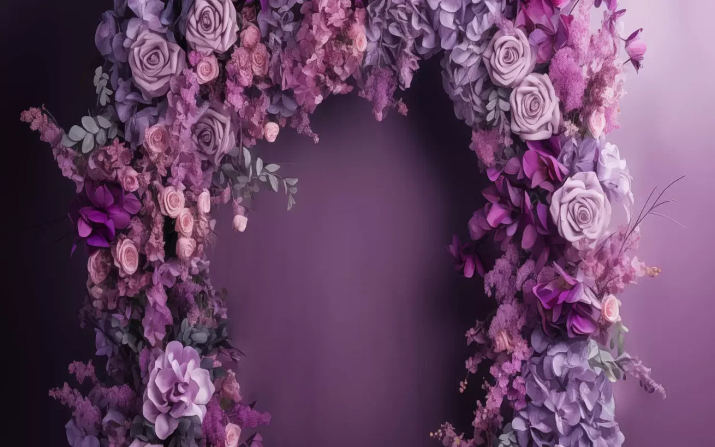 Purple Studio Floral Arch 16’X10’ Ultracloth (192 X 120 Inch) Backdrop